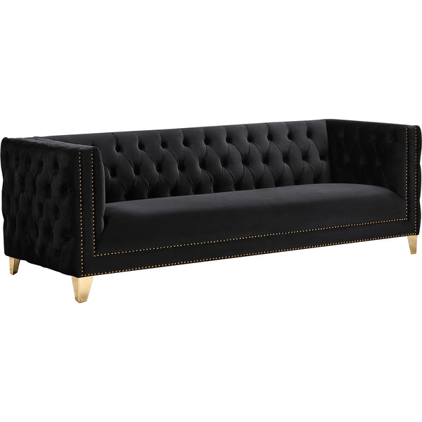 Meridian Michelle Stationary Fabric Sofa 652Black-S IMAGE 1