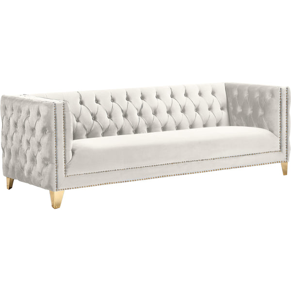 Meridian Michelle Stationary Fabric Sofa 652Cream-S IMAGE 1