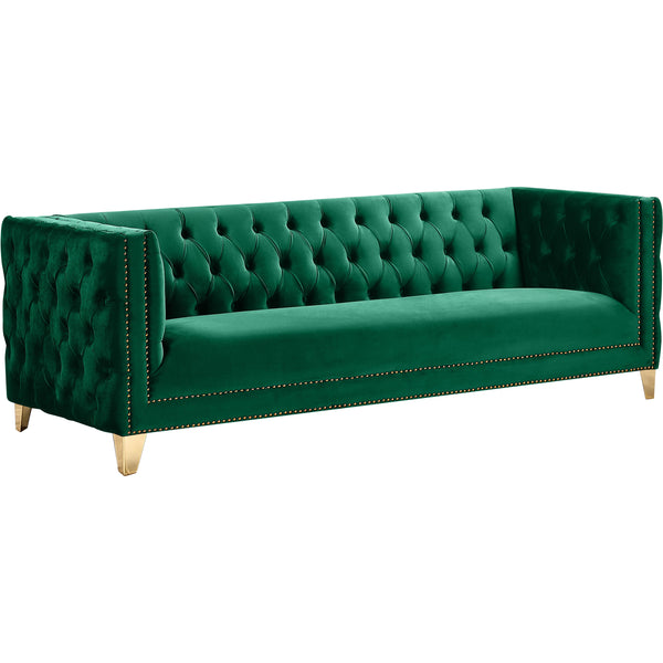 Meridian Michelle Stationary Fabric Sofa 652Green-S IMAGE 1