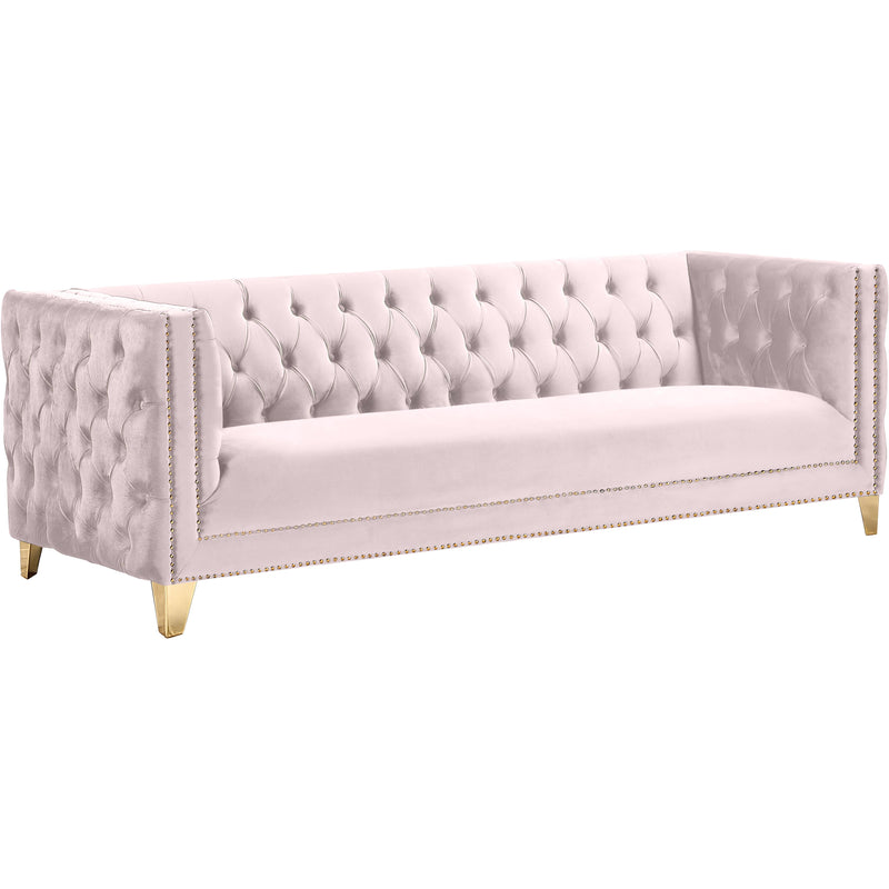 Meridian Michelle Stationary Fabric Sofa 652Pink-S IMAGE 1