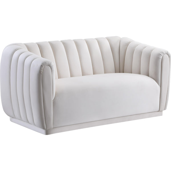 Meridian Dixie Stationary Fabric Loveseat 674Cream-L IMAGE 1