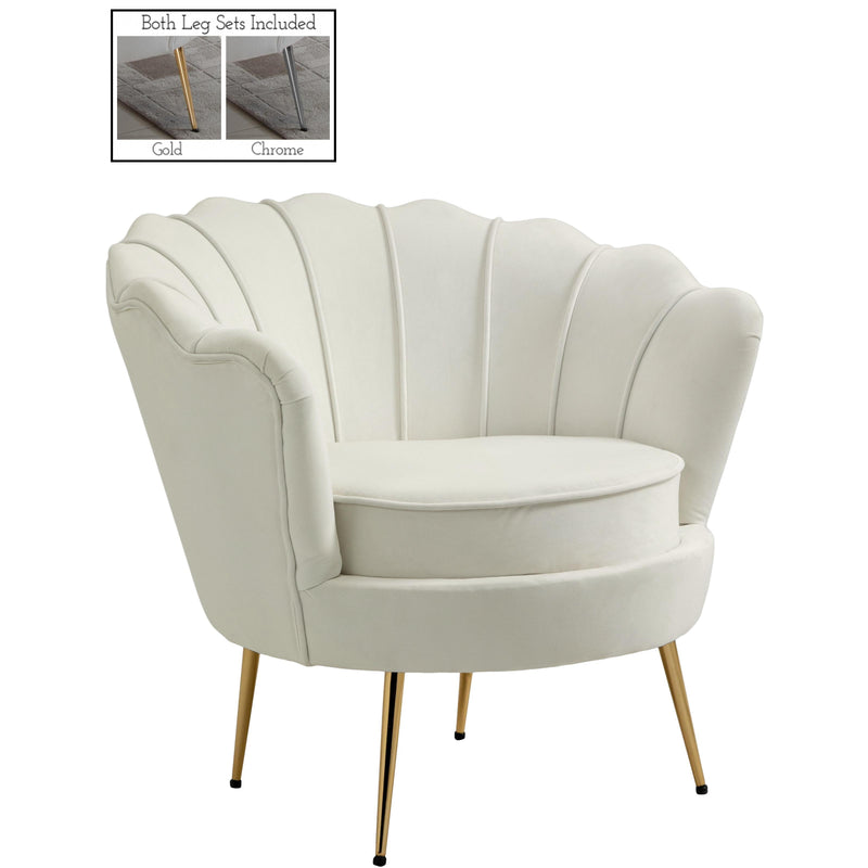 Meridian Gardenia Stationary Fabric Chair 684Cream-C IMAGE 1