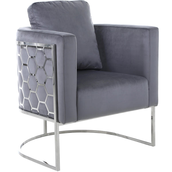 Meridian Casa Stationary Fabric Chair 691Grey-C IMAGE 1