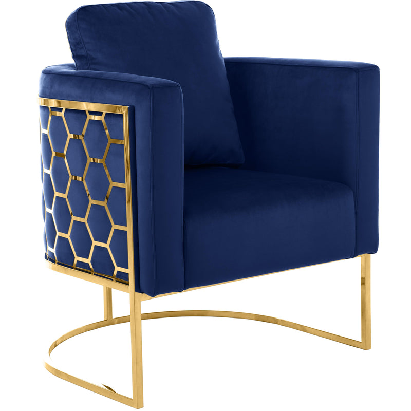 Meridian Casa Stationary Fabric Chair 692Navy-C IMAGE 1