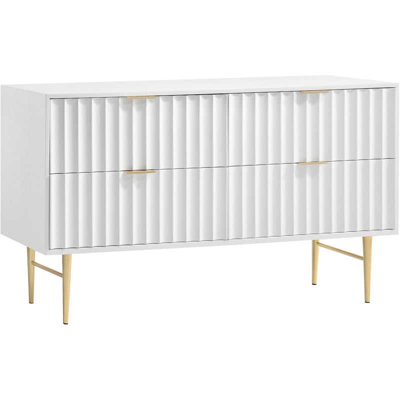 Meridian Modernist 4-Drawer Dresser 801White-D IMAGE 1