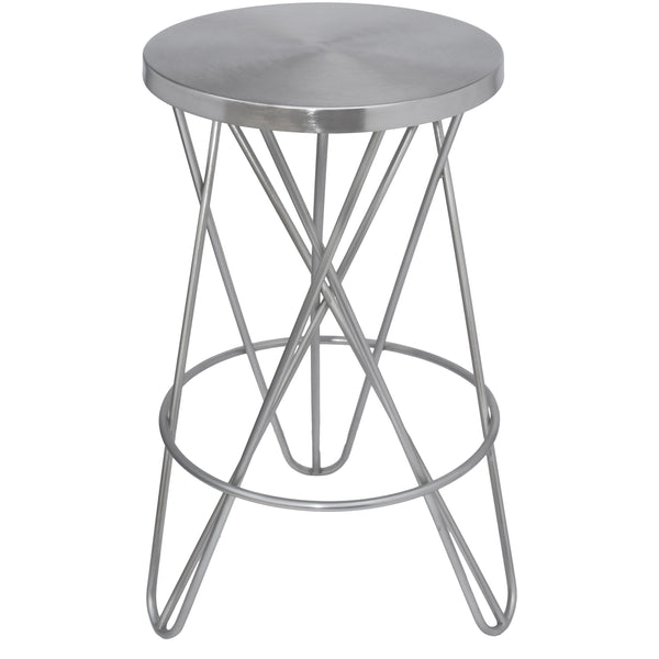 Meridian Mercury Counter Height Stool 947Silver IMAGE 1