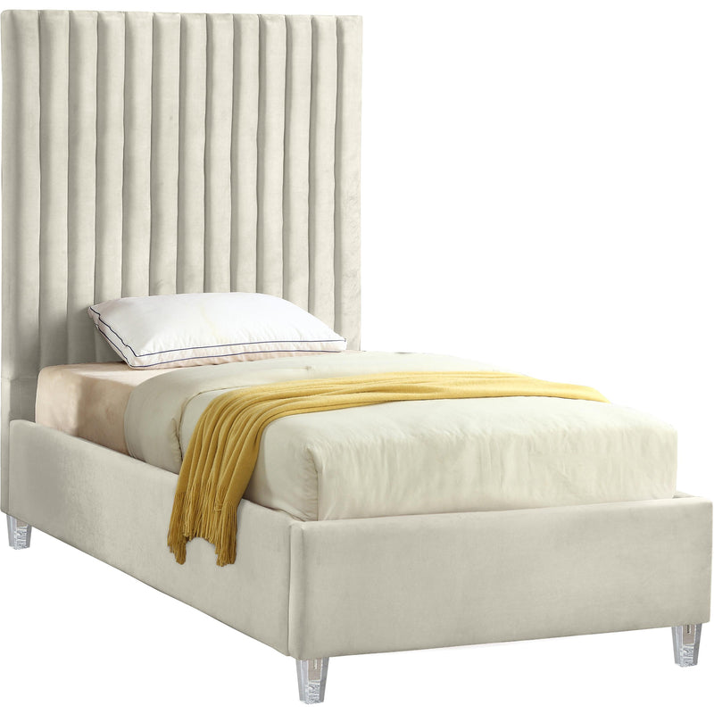 Meridian Candace Twin Upholstered Platform Bed CandaceCream-T IMAGE 1