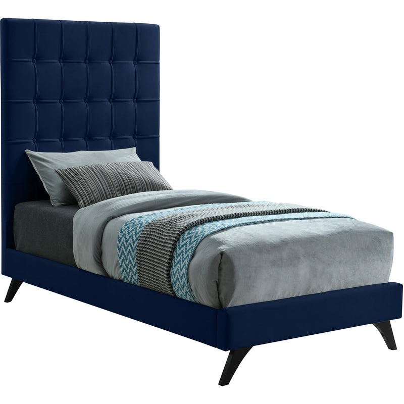 Meridian Elly Twin Upholstered Platform Bed EllyNavy-T IMAGE 1