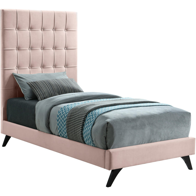 Meridian Elly Twin Upholstered Platform Bed EllyPink-T IMAGE 1