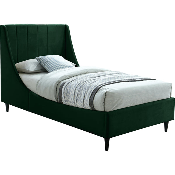 Meridian Eva Twin Upholstered Platform Bed EvaGreen-T IMAGE 1