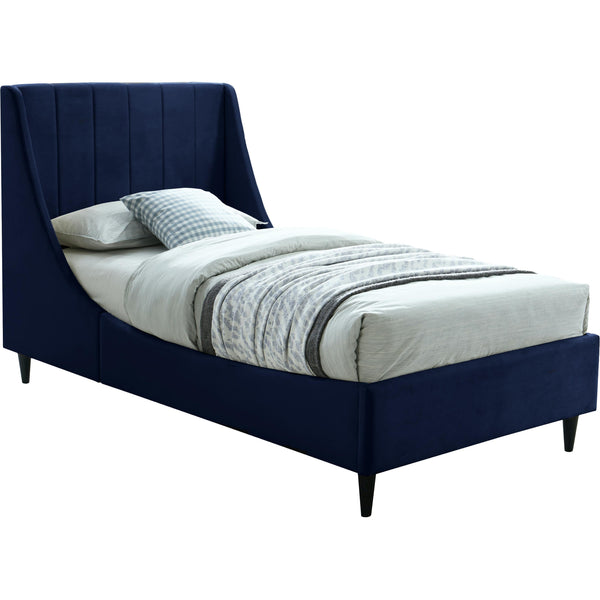 Meridian Eva Twin Upholstered Platform Bed EvaNavy-T IMAGE 1