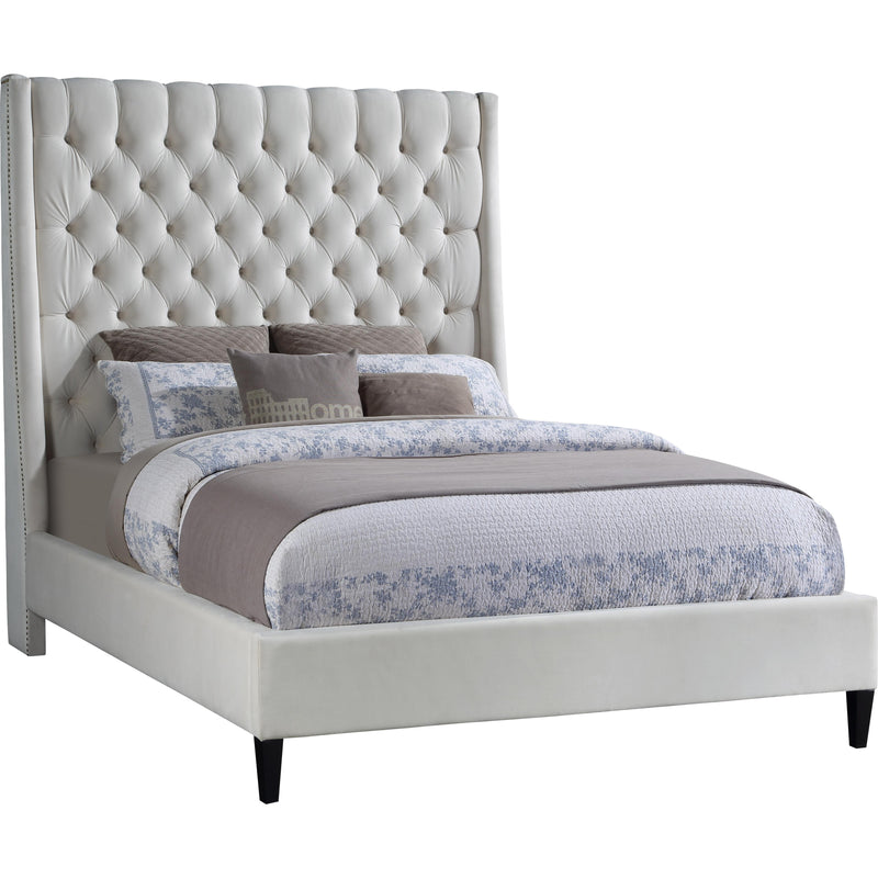 Meridian Fritz Full Upholstered Platform Bed FritzCream-F IMAGE 1