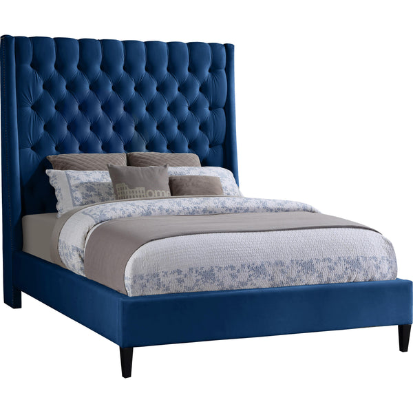 Meridian Fritz Full Upholstered Platform Bed FritzNavy-F IMAGE 1