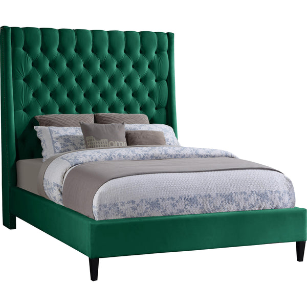 Meridian Fritz Queen Upholstered Platform Bed FritzGreen-Q IMAGE 1