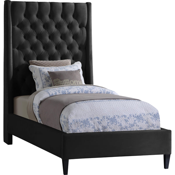 Meridian Fritz Twin Upholstered Platform Bed FritzBlack-T IMAGE 1