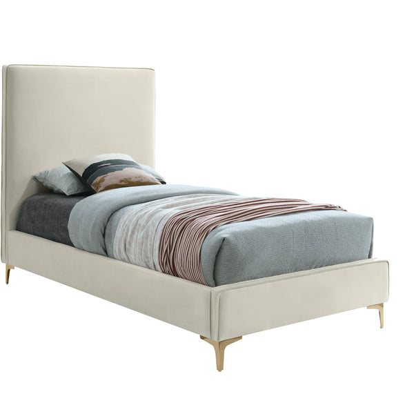 Meridian Geri Twin Upholstered Platform Bed GeriCream-T IMAGE 1