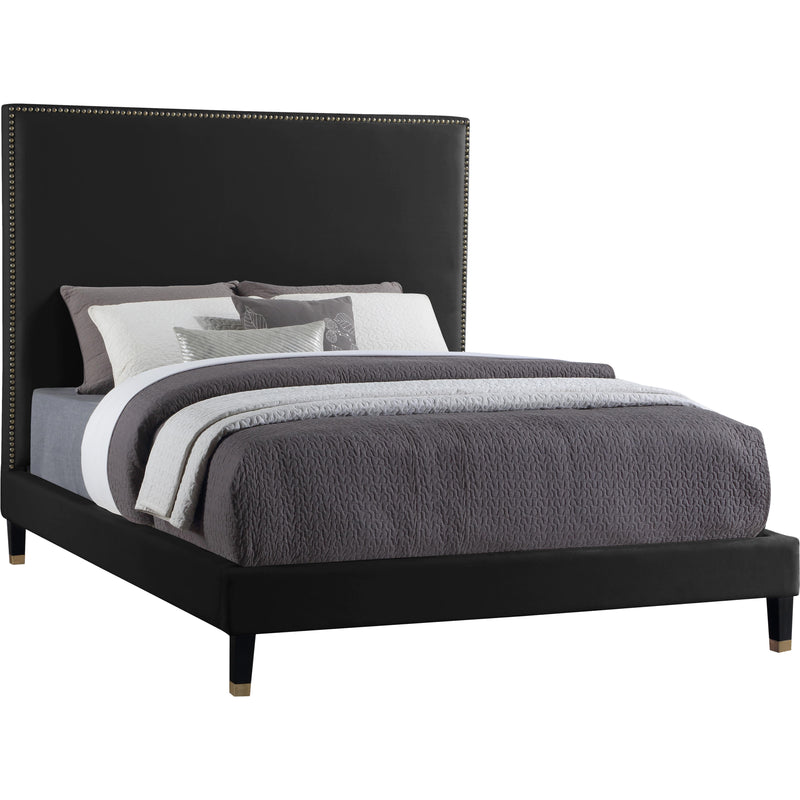 Meridian Harlie Full Upholstered Platform Bed HarlieBlack-F IMAGE 1