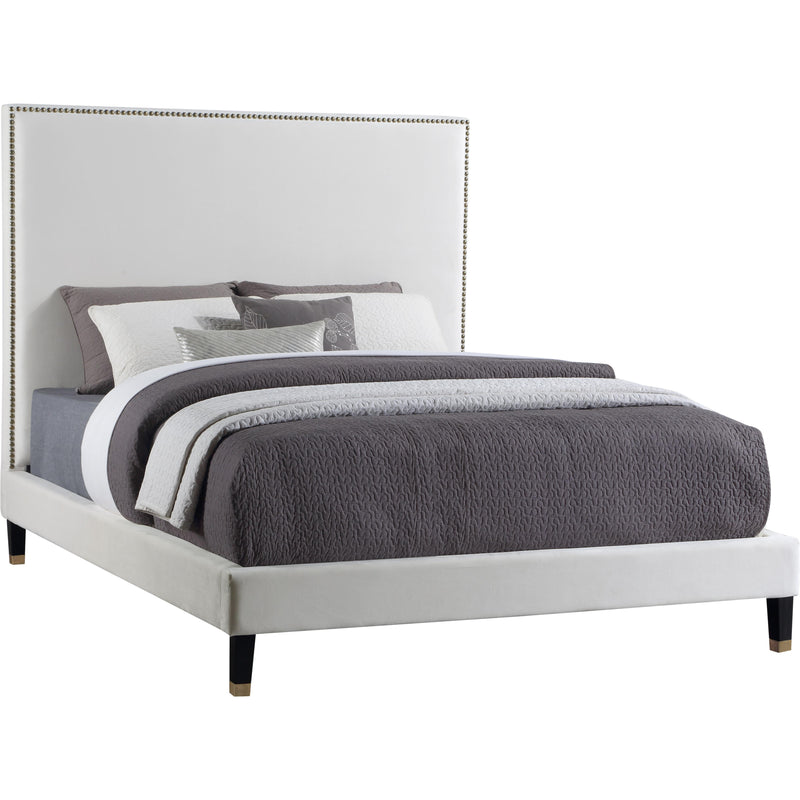 Meridian Harlie Full Upholstered Platform Bed HarlieCream-F IMAGE 1