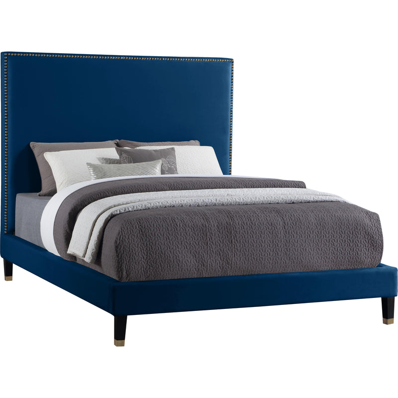 Meridian Harlie Full Upholstered Platform Bed HarlieNavy-F IMAGE 1