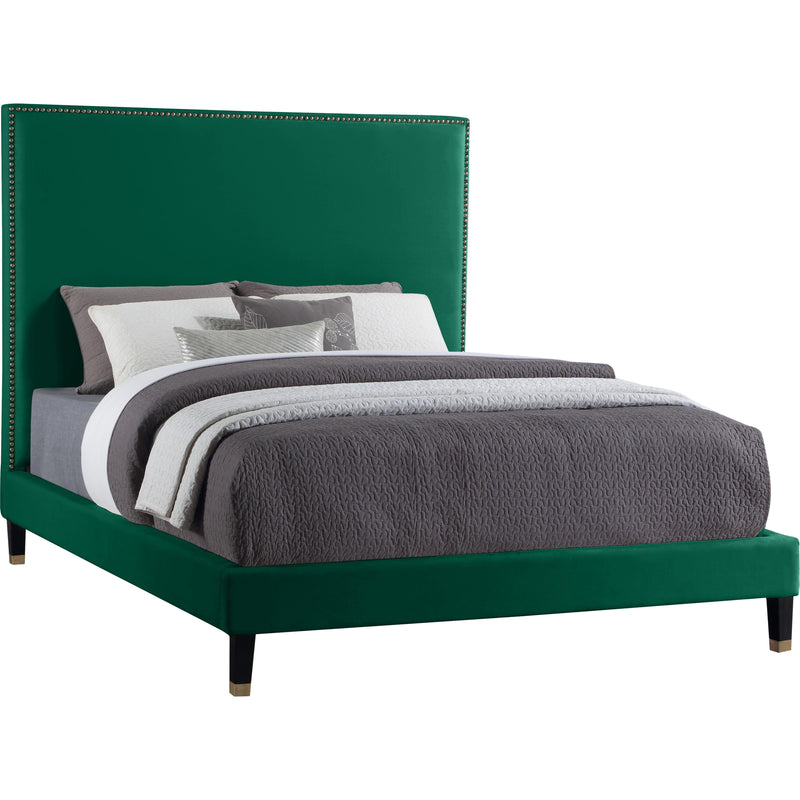 Meridian Harlie King Upholstered Platform Bed HarlieGreen-K IMAGE 1