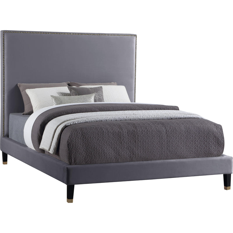 Meridian Harlie King Upholstered Platform Bed HarlieGrey-K IMAGE 1