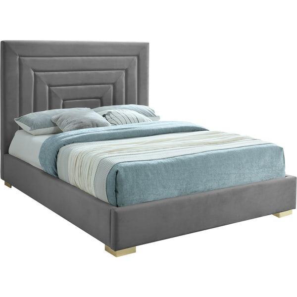 Meridian Nora Full Upholstered Platform Bed NoraGrey-F IMAGE 1