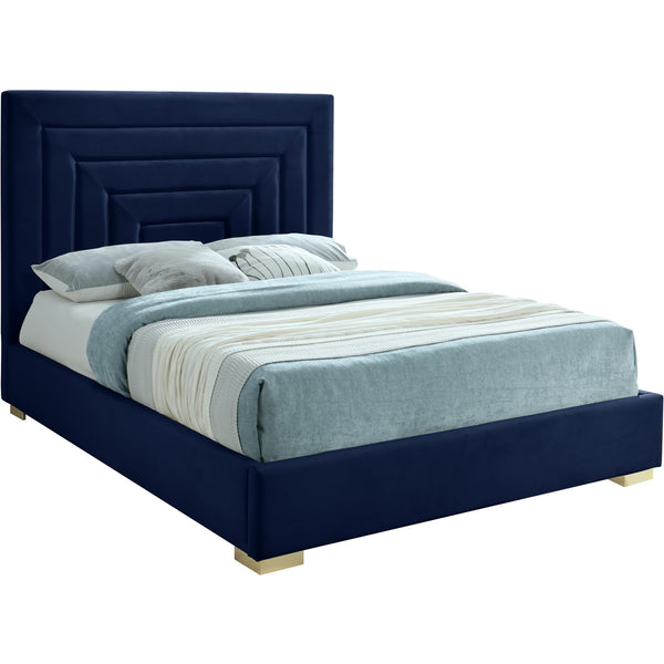 Meridian Nora Full Upholstered Platform Bed NoraNavy-F IMAGE 1