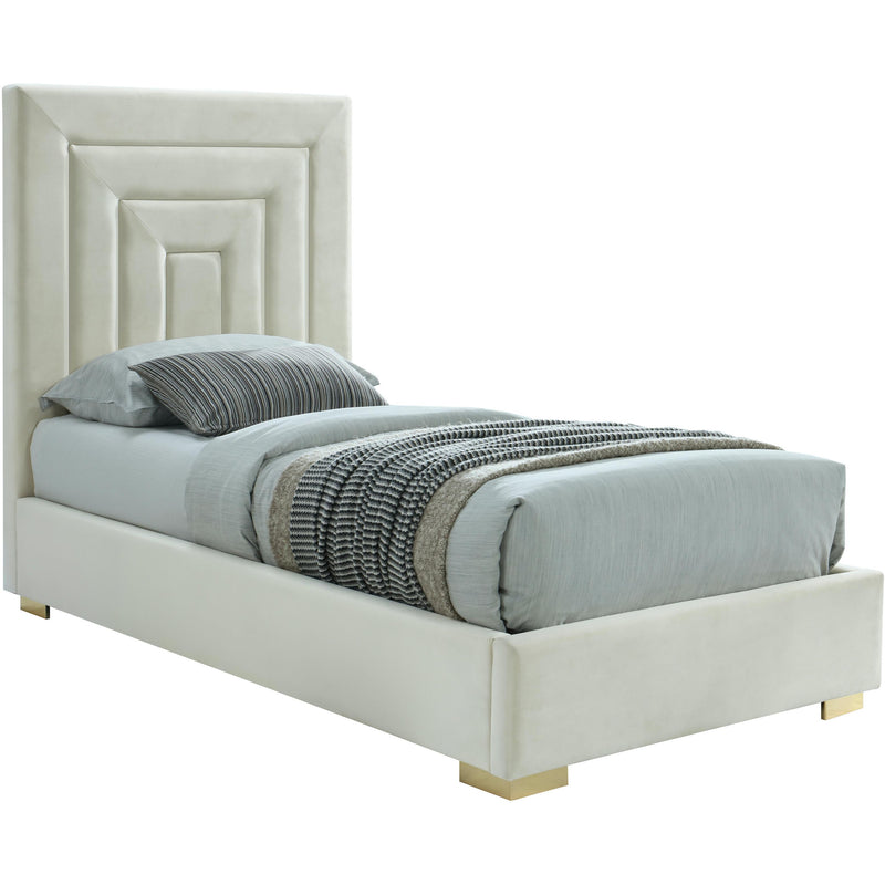 Meridian Nora Twin Upholstered Platform Bed NoraCream-T IMAGE 1