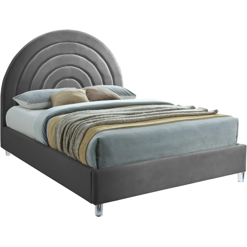 Meridian Rainbow King Upholstered Platform Bed RainbowGrey-K IMAGE 1