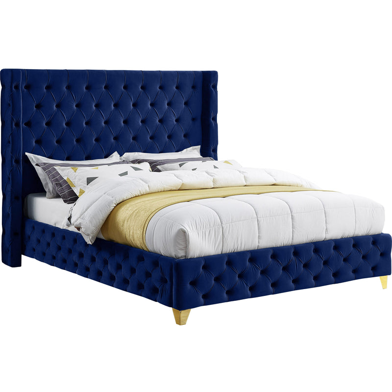 Meridian Savan Full Upholstered Platform Bed SavanNavy-F IMAGE 1