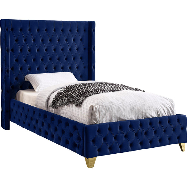 Meridian Savan Twin Upholstered Platform Bed SavanNavy-T IMAGE 1