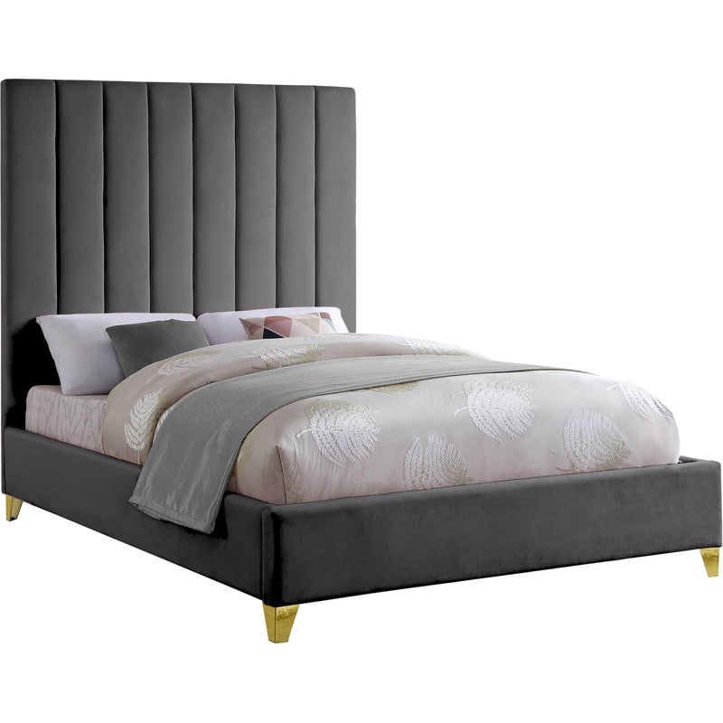 Meridian Via Full Upholstered Platform Bed ViaGrey-F IMAGE 1