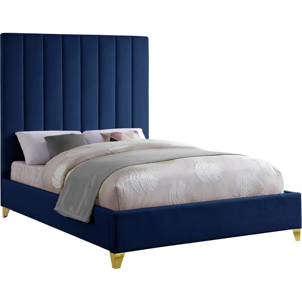 Meridian Via Full Upholstered Platform Bed ViaNavy-F IMAGE 1