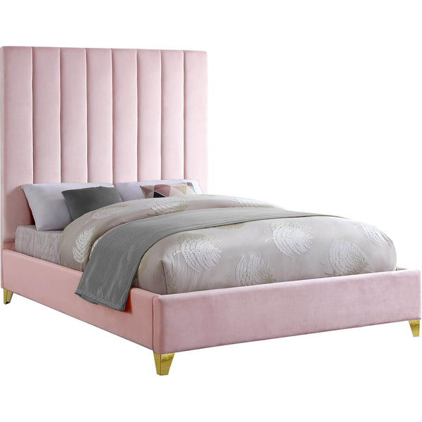 Meridian Via Queen Upholstered Platform Bed ViaPink-Q IMAGE 1