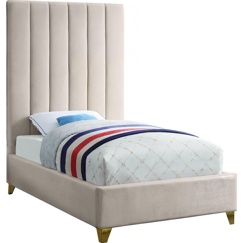 Meridian Via Twin Upholstered Platform Bed ViaCream-T IMAGE 1