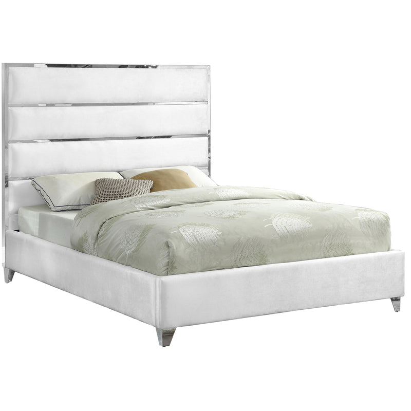 Meridian Zuma King Upholstered Platform Bed ZumaWhite-K IMAGE 1