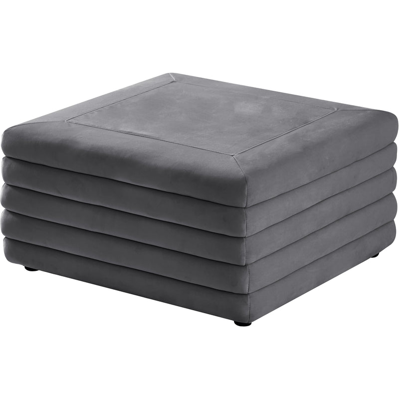 Meridian Lorenzo Fabric Ottoman 112Grey IMAGE 1