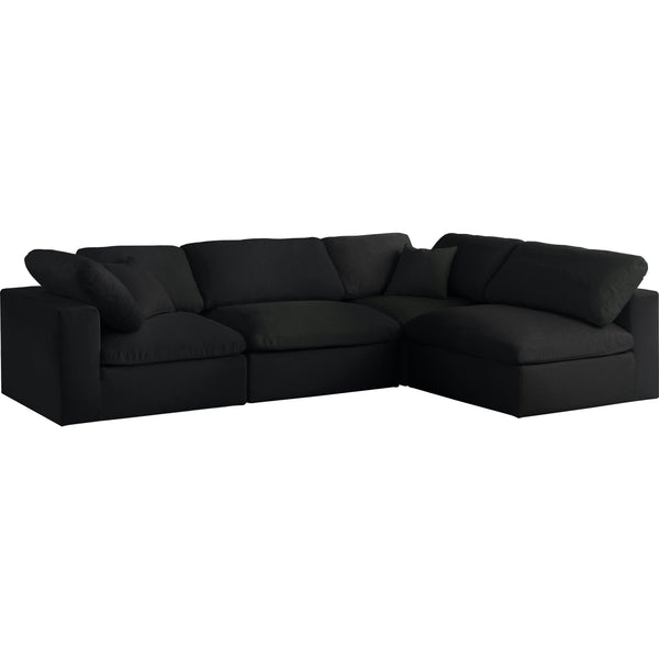 Meridian Serene Fabric Sectional 601Black-Sec4B IMAGE 1