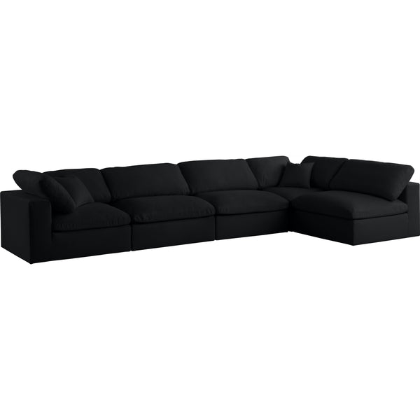 Meridian Serene Fabric Sectional 601Black-Sec5D IMAGE 1