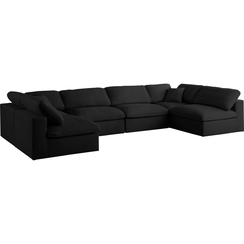 Meridian Serene Fabric Sectional 601Black-Sec6D IMAGE 1