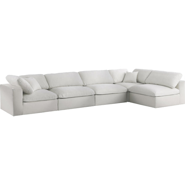 Meridian Serene Fabric Sectional 601Cream-Sec5D IMAGE 1