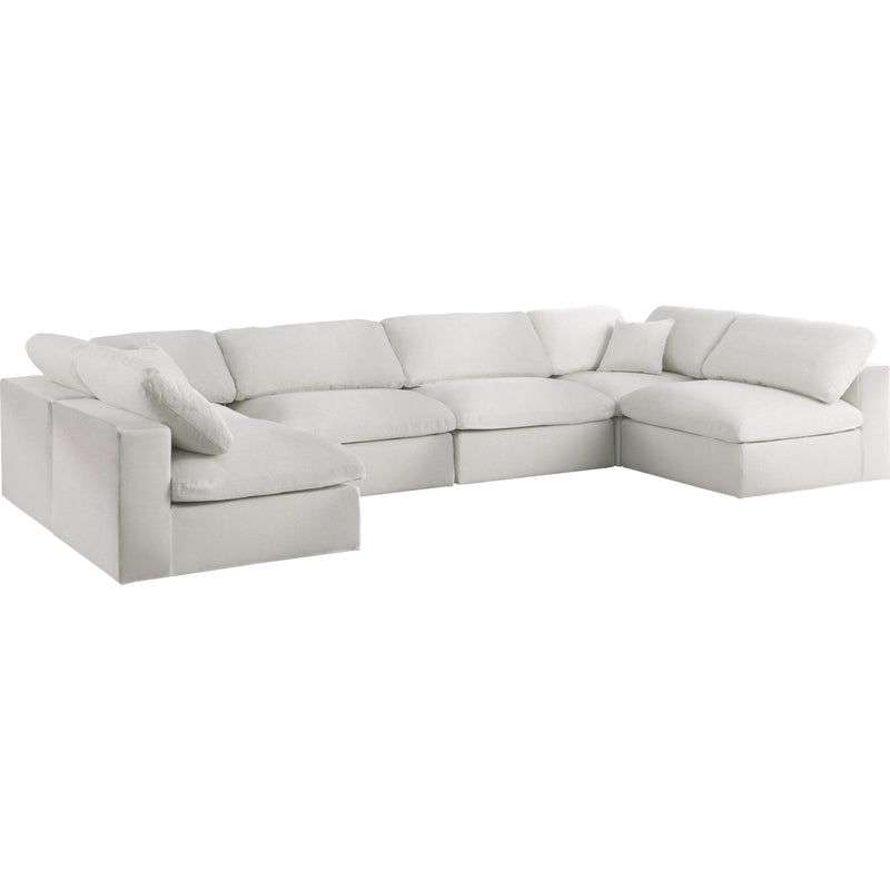 Meridian Serene Fabric Sectional 601Cream-Sec6D IMAGE 1