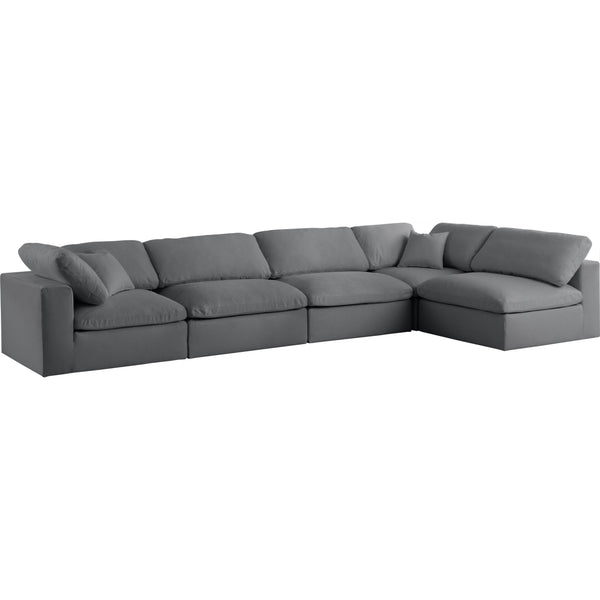 Meridian Serene Fabric Sectional 601Grey-Sec5D IMAGE 1