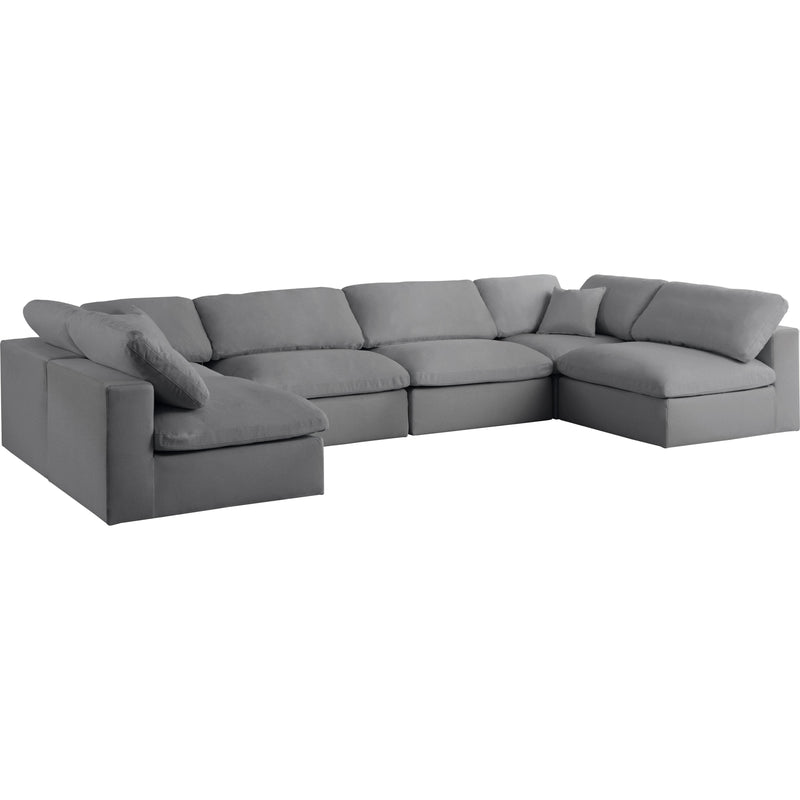 Meridian Serene Fabric Sectional 601Grey-Sec6D IMAGE 1