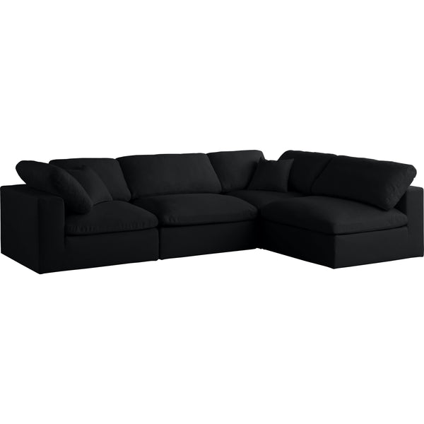 Meridian Plush Fabric Sectional 602Black-Sec4B IMAGE 1