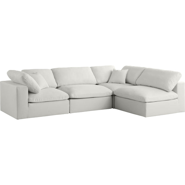 Meridian Plush Fabric Sectional 602Cream-Sec4B IMAGE 1