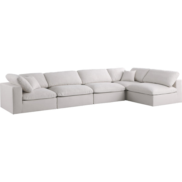 Meridian Plush Fabric Sectional 602Cream-Sec5D IMAGE 1