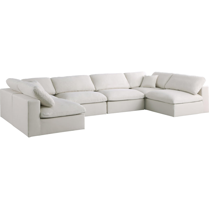 Meridian Plush Fabric Sectional 602Cream-Sec6D IMAGE 1