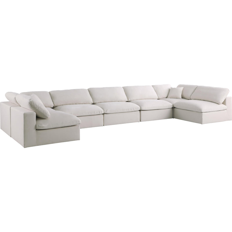 Meridian Plush Fabric Sectional 602Cream-Sec7B IMAGE 1