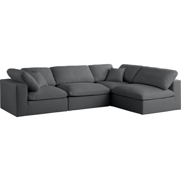 Meridian Plush Fabric Sectional 602Grey-Sec4B IMAGE 1